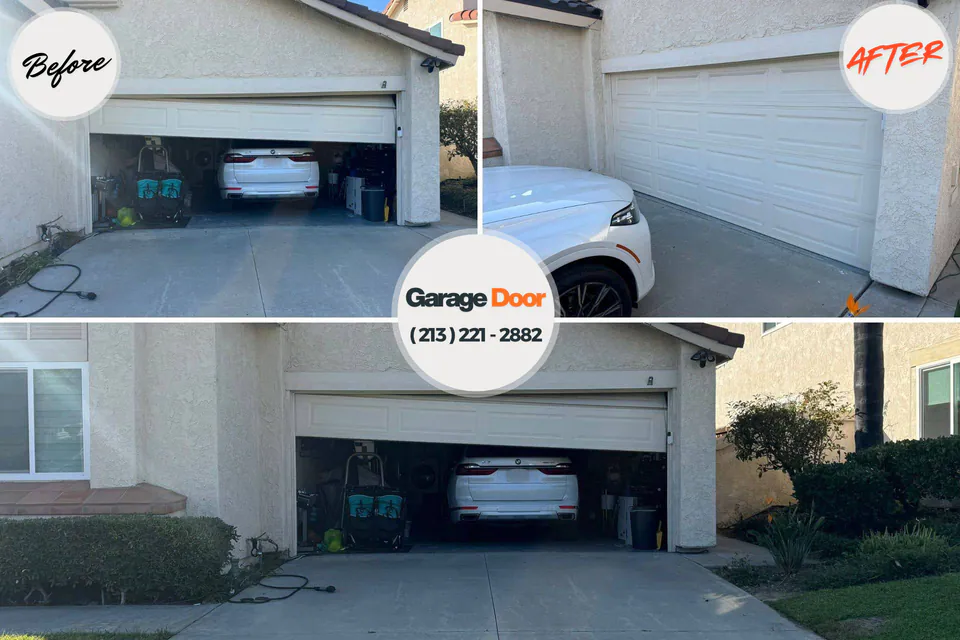 Before and after: garage door repair East Massapequa, NY